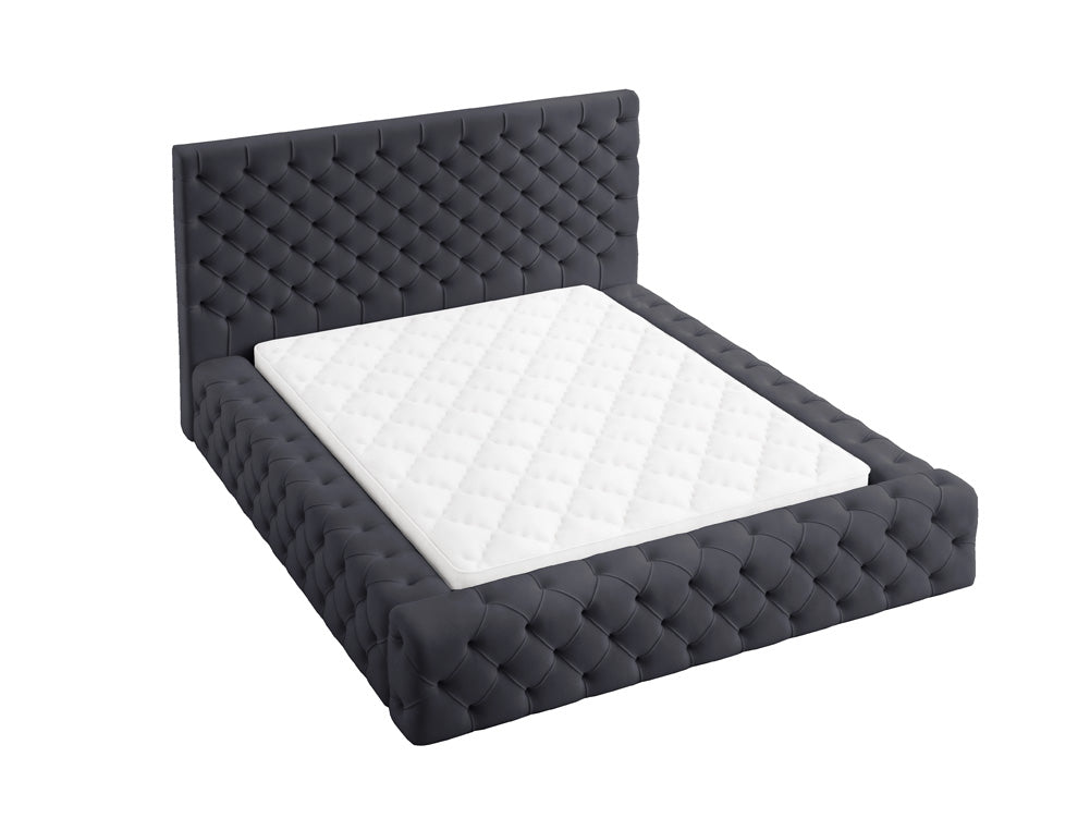 Luxuriöses Designer Samt Polsterbett Lana mit großem Stauraum – Modern & Bequem