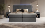 Lade das Bild in den Galerie-Viewer, Arito Luxus Boxspringbett mit LED-Beleuchtung und Praktischem Stauraum – Komfortabel Erholung
