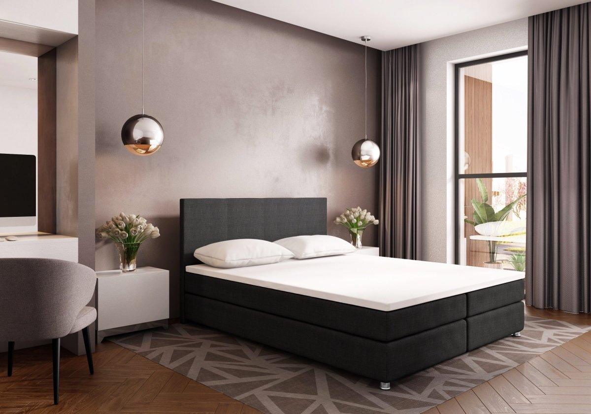 Luxuriöses Athene Boxspringbett Dunkelgrau – Optimaler Schlafkomfort mit Stoffbezug