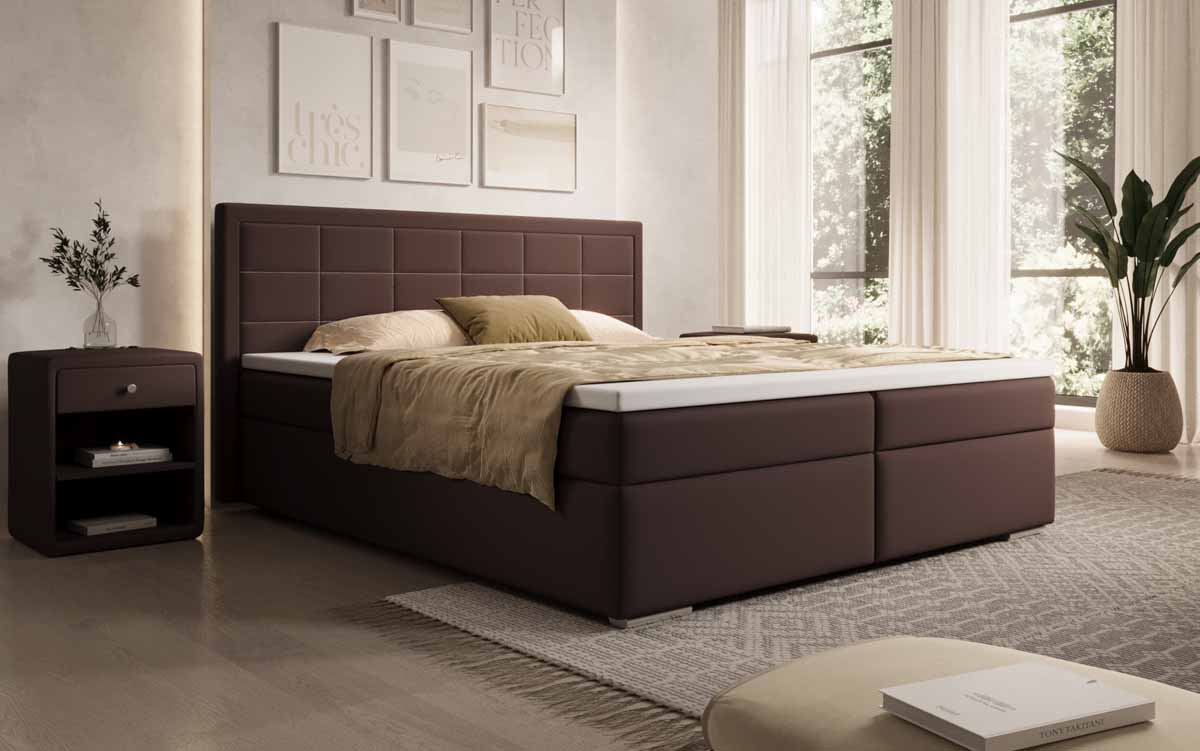 Luxuriöses Athina Boxspringbett: Modernes Kunstleder Design, Höchster Schlafkomfort