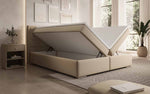 Lade das Bild in den Galerie-Viewer, Luxuriöses Athina Boxspringbett mit Kunstlederbezug, Integriertem Stauraum und Premium-Komfort
