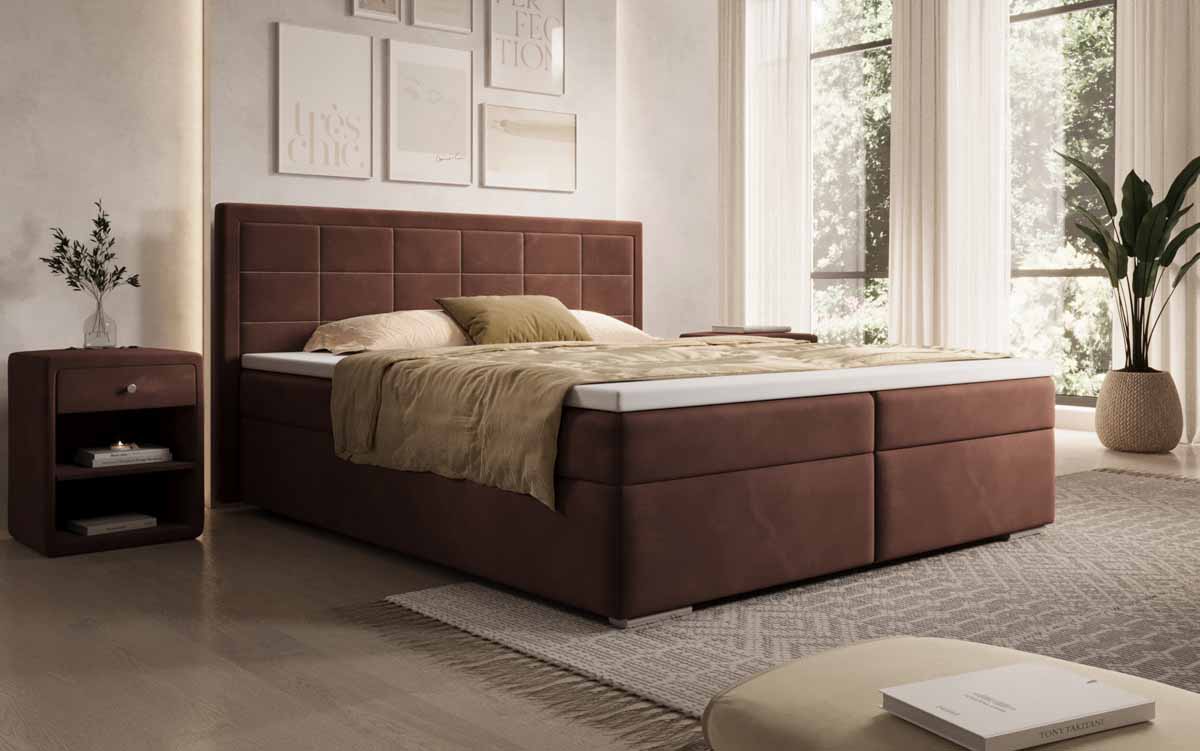 Luxuriöses Athina Samt Boxspringbett mit Stauraum: Komfortables Schlafparadies Zuhause