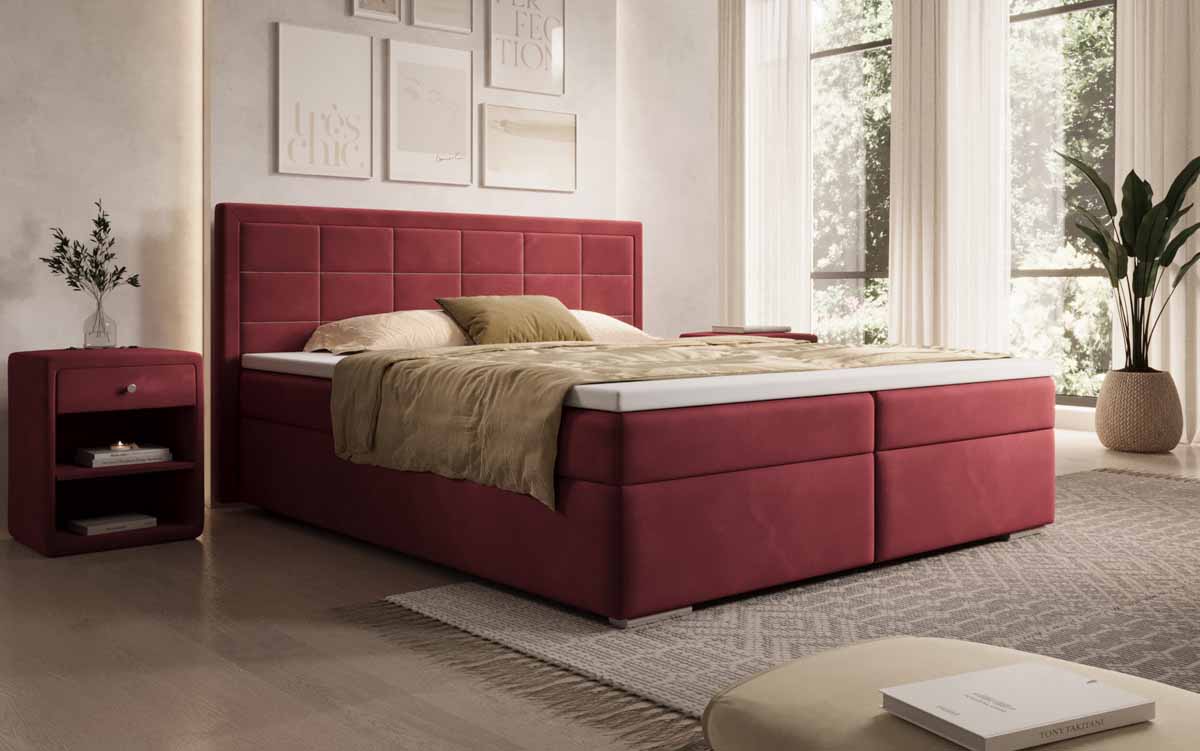 Luxuriöses Athina Samt Boxspringbett mit Stauraum: Komfortables Schlafparadies Zuhause
