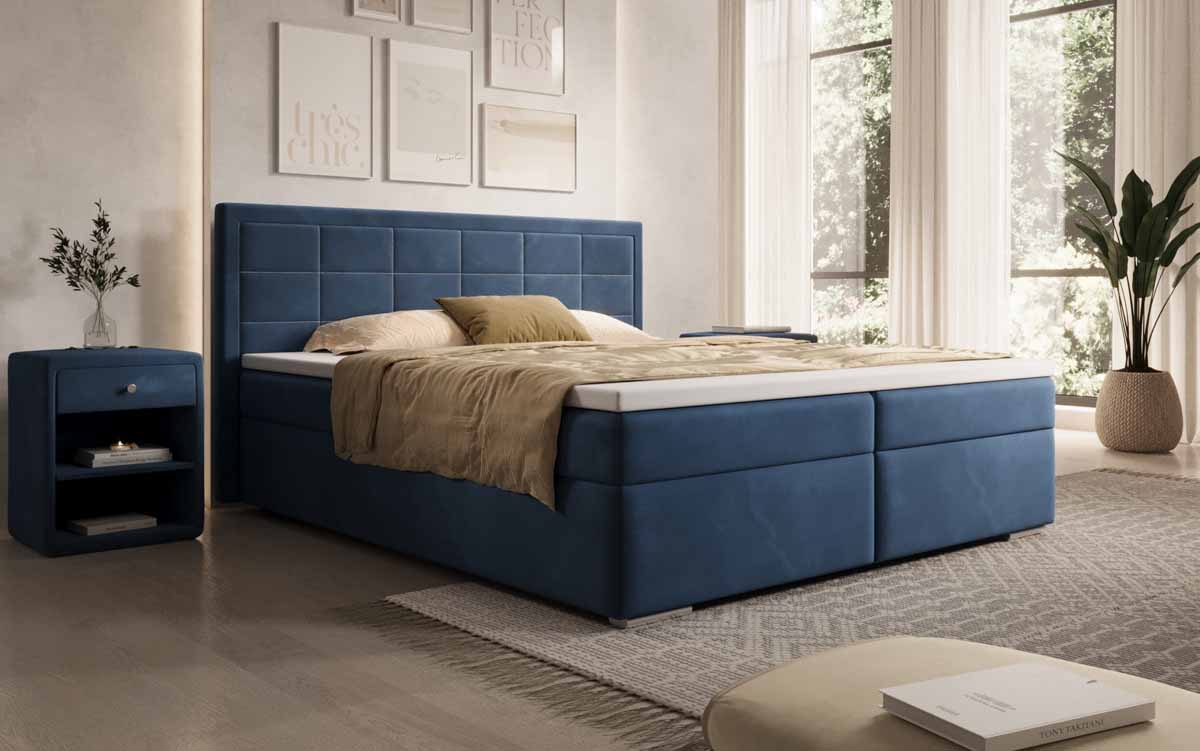Luxuriöses Athina Samt Boxspringbett mit Stauraum: Komfortables Schlafparadies Zuhause