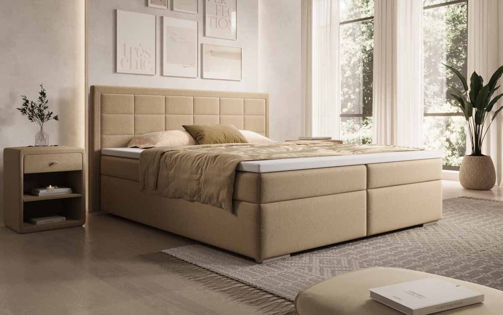 Athina Luxus Boxspringbett aus Stoff: Maximaler Schlafkomfort für Ihr Zuhause