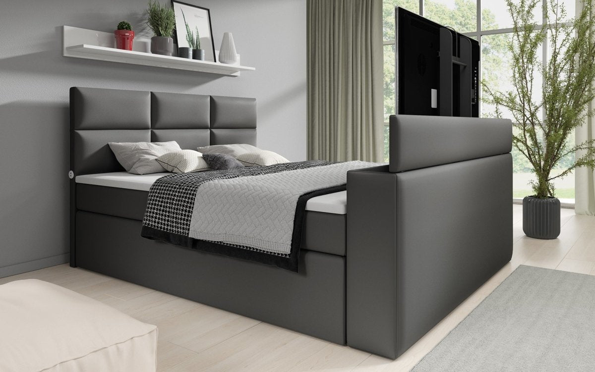 Carito Boxspringbett mit TV-Lift, USB-Anschluss und Geräumigem Stauraum