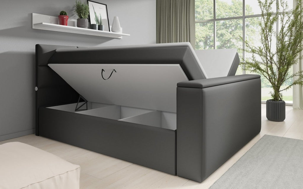 Carito Boxspringbett mit TV-Lift, USB-Anschluss und Geräumigem Stauraum