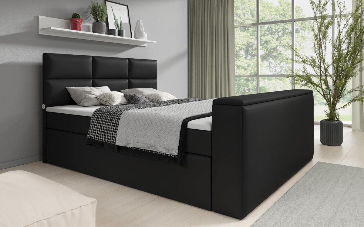 Carito Boxspringbett mit TV-Lift, USB-Anschluss und Geräumigem Stauraum