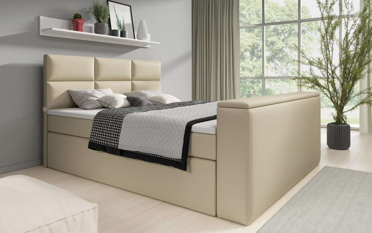 Carito Boxspringbett mit TV-Lift, USB-Anschluss und Geräumigem Stauraum