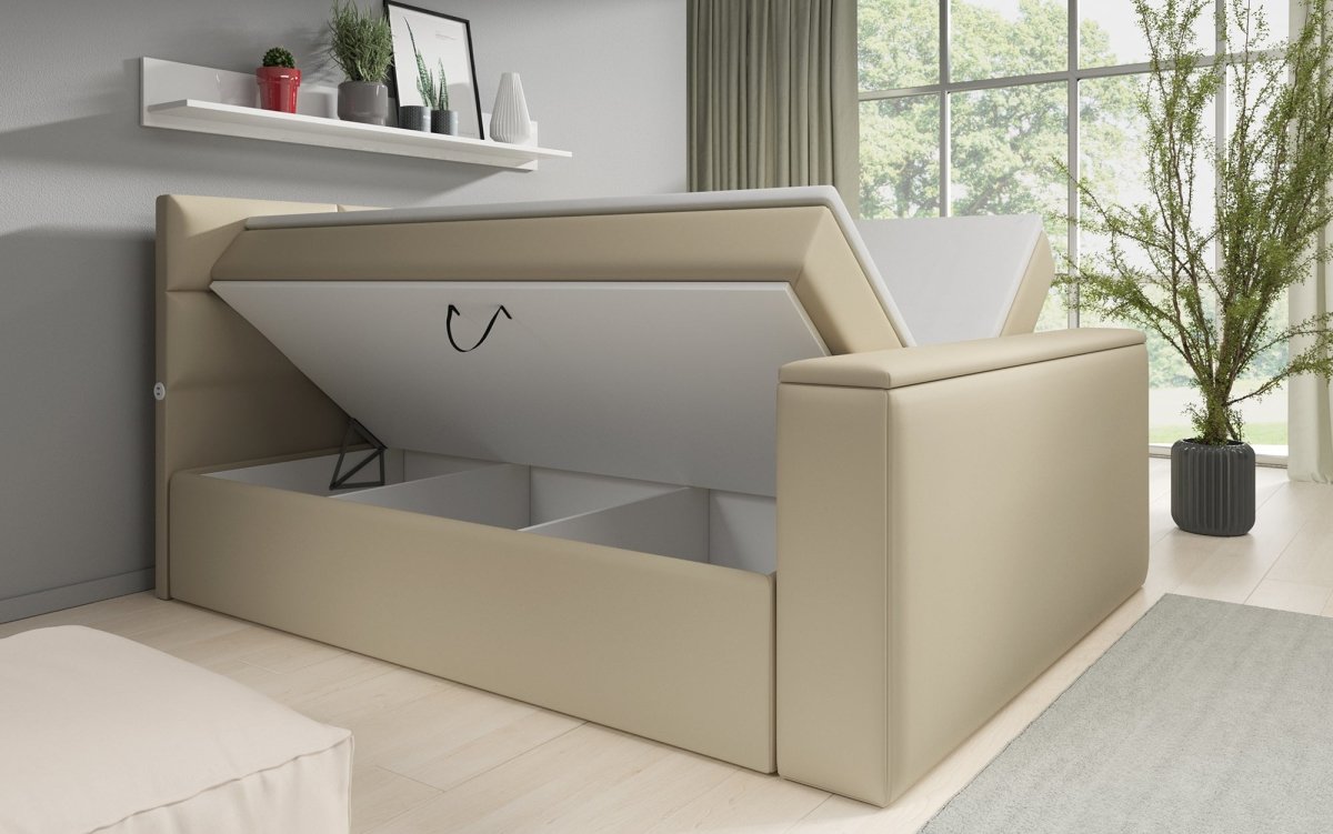 Carito Boxspringbett mit TV-Lift, USB-Anschluss und Geräumigem Stauraum