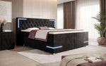 Lade das Bild in den Galerie-Viewer, Carlotta Boxspringbett: Luxuriöses Samtbett mit LED, Stauraum und USB-Anschluss

