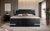 Carlotta Boxspringbett: Luxuriöses Samtbett mit LED, Stauraum und USB-Anschluss
