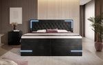 Lade das Bild in den Galerie-Viewer, Carlotta Boxspringbett: Luxuriöses Samtbett mit LED, Stauraum und USB-Anschluss
