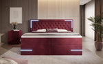 Lade das Bild in den Galerie-Viewer, Carlotta Boxspringbett: Luxuriöses Samtbett mit LED, Stauraum und USB-Anschluss
