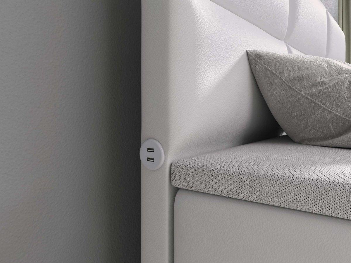 Luxuriöses Boxspringbett Carre mit USB-Anschluss: Höchster Komfort, Stil & Praktische Ladefunktion
