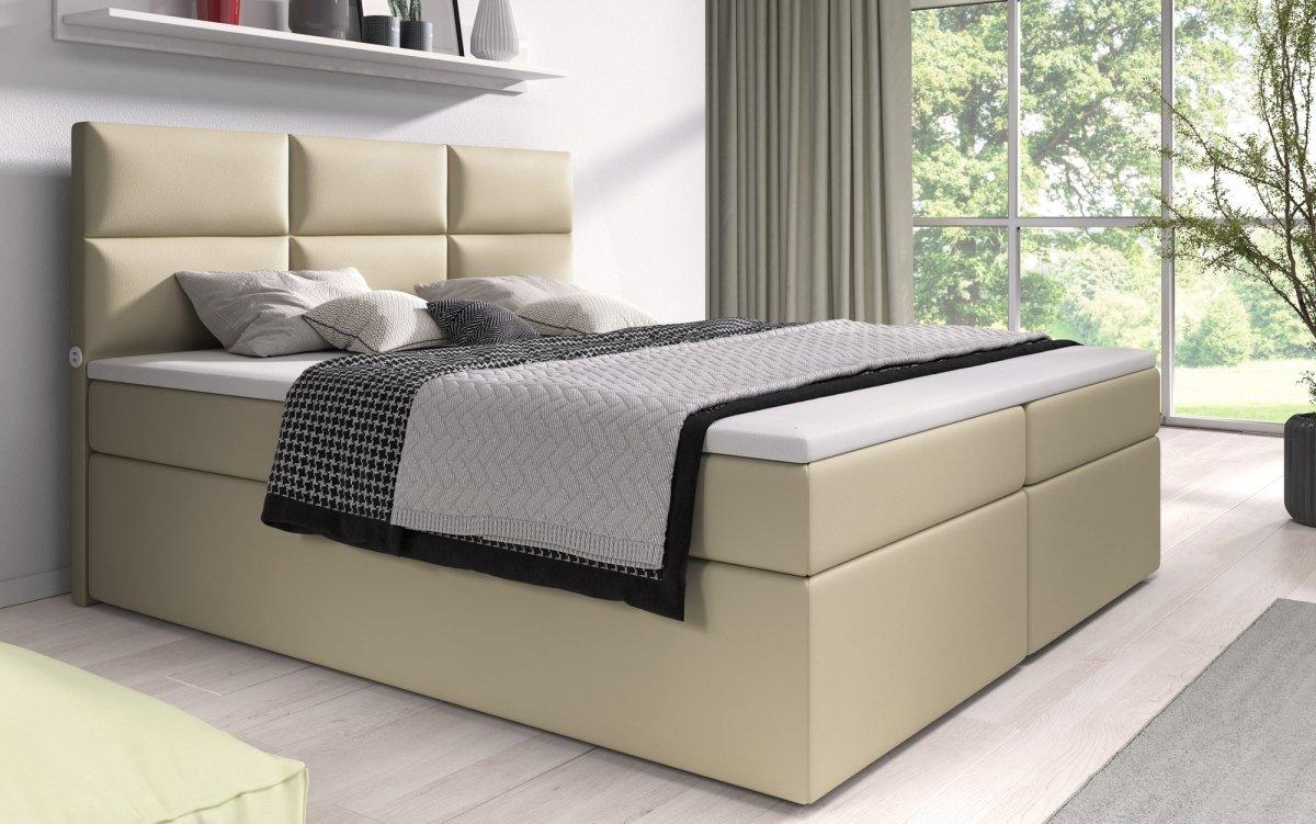 Luxuriöses Boxspringbett Carre mit USB-Anschluss: Höchster Komfort, Stil & Praktische Ladefunktion