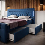 Lade das Bild in den Galerie-Viewer, Luxuriöses Boxspringbett Charme mit LED, USB, Stauraum, Komfort Matratze
