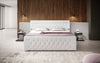 Luxuriöses Boxspringbett Charme mit LED, USB, Stauraum, Komfort Matratze
