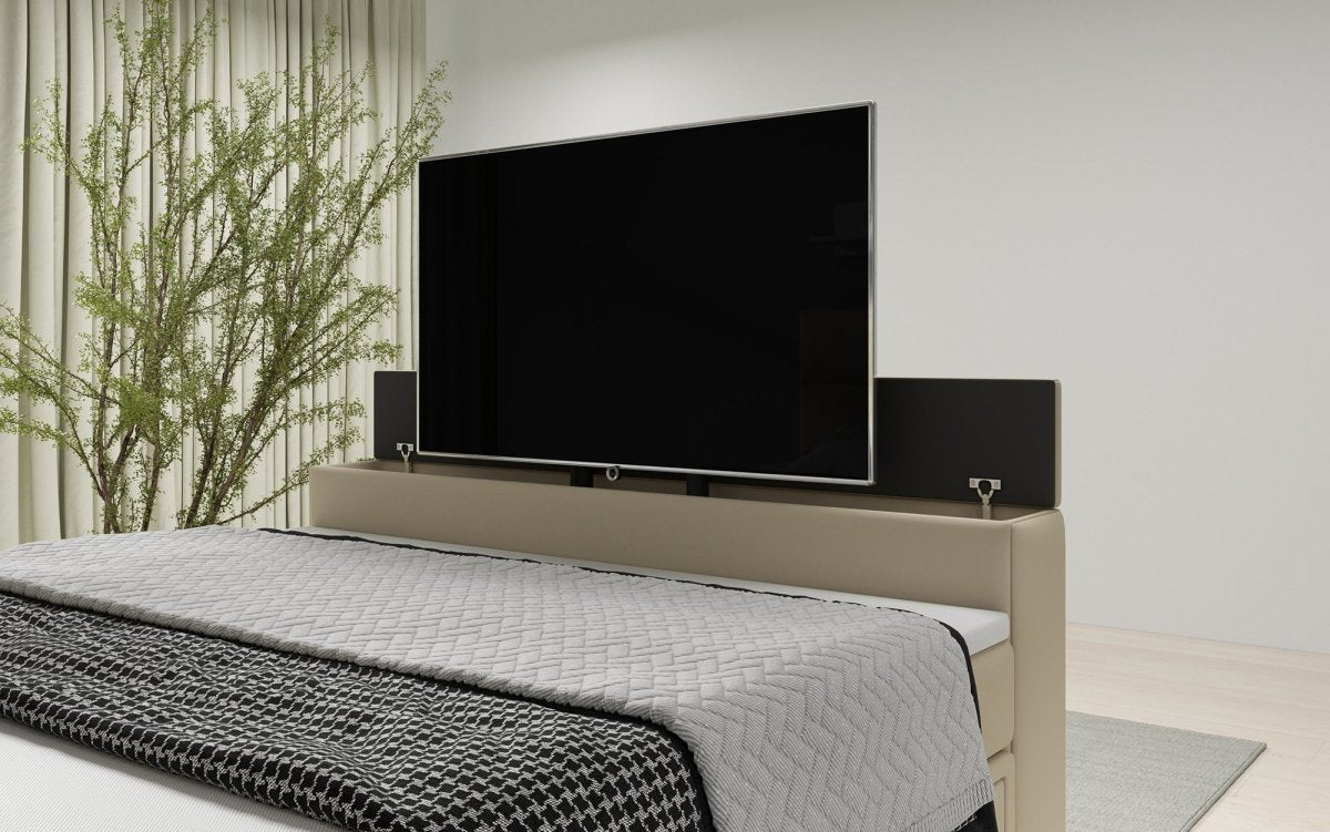 Luxus Citaro Boxspringbett mit Integriertem TV-Lift, USB-Anschluss und Stauraum