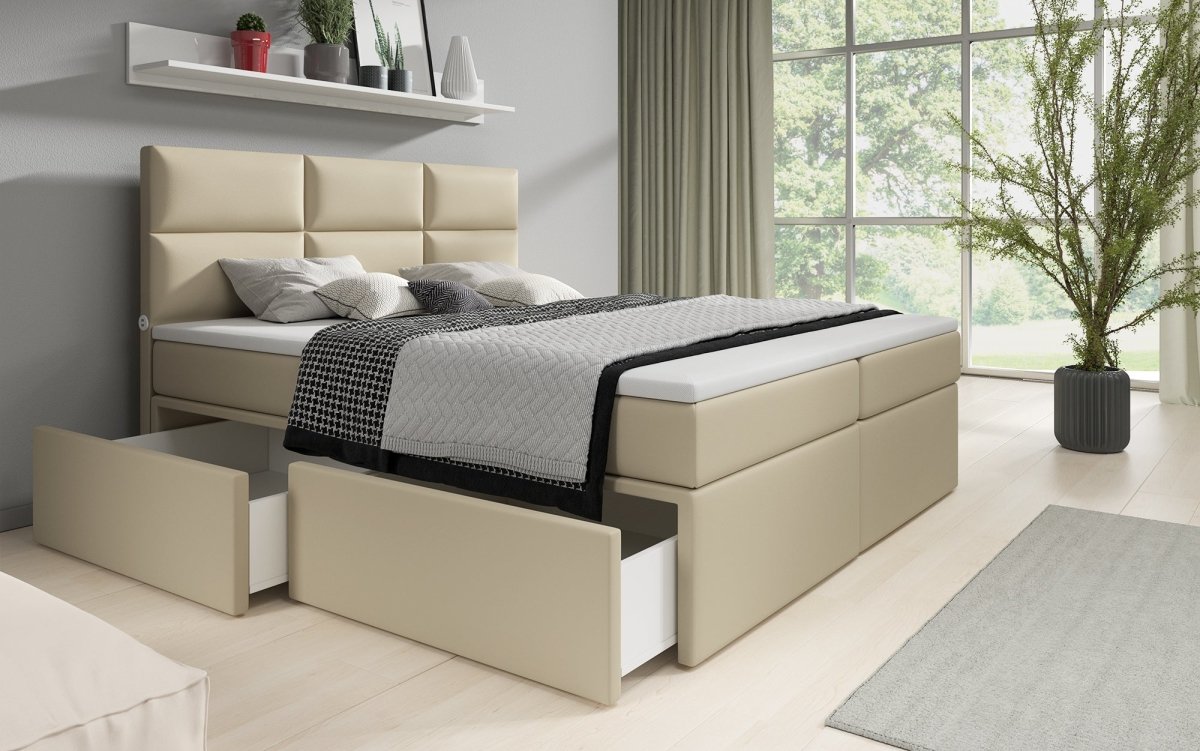 Boxspringbett Citaro mit USB-Anschluss und Stauraum – Luxuriöser Schlafkomfort Modernes Design