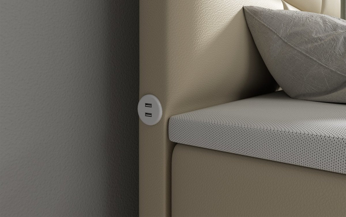 Boxspringbett Citaro mit USB-Anschluss und Stauraum – Luxuriöser Schlafkomfort Modernes Design