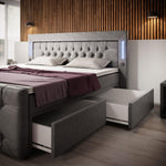 Lade das Bild in den Galerie-Viewer, Luxuriöses Boxspringbett Diva: Modern, Komfortabel mit USB, LED und Stauraum

