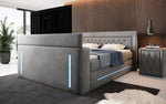 Lade das Bild in den Galerie-Viewer, Divalo Luxus Boxspringbett mit integriertem TV-Lift und cleverem Stauraum
