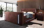 Lade das Bild in den Galerie-Viewer, Divalo Luxus Boxspringbett mit integriertem TV-Lift und cleverem Stauraum
