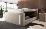 Lade das Bild in den Galerie-Viewer, Divalo Luxus Boxspringbett mit integriertem TV-Lift und cleverem Stauraum
