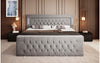 Elegantes Boxspringbett mit LED-Beleuchtung, USB-Anschluss und praktischem Stauraum