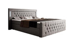 Lade das Bild in den Galerie-Viewer, Elegantes Boxspringbett mit LED-Beleuchtung, USB-Anschluss und praktischem Stauraum
