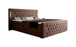 Lade das Bild in den Galerie-Viewer, Elegantes Boxspringbett mit LED-Beleuchtung, USB-Anschluss und praktischem Stauraum
