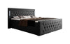 Elegantes Boxspringbett mit LED-Beleuchtung, USB-Anschluss und praktischem Stauraum