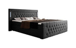 Lade das Bild in den Galerie-Viewer, Elegantes Boxspringbett mit LED-Beleuchtung, USB-Anschluss und praktischem Stauraum

