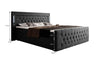 Elegantes Boxspringbett mit LED-Beleuchtung, USB-Anschluss und praktischem Stauraum
