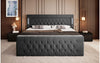Elegantes Boxspringbett mit LED-Beleuchtung, USB-Anschluss und praktischem Stauraum