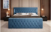 Elegantes Boxspringbett mit LED-Beleuchtung, USB-Anschluss und praktischem Stauraum