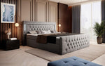 Lade das Bild in den Galerie-Viewer, Elegantes Boxspringbett mit LED-Beleuchtung, USB-Anschluss und praktischem Stauraum
