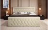 Elegantes Boxspringbett mit LED-Beleuchtung, USB-Anschluss und praktischem Stauraum