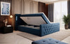 Elegantes Boxspringbett mit LED-Beleuchtung, USB-Anschluss und praktischem Stauraum