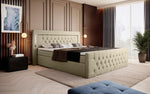 Lade das Bild in den Galerie-Viewer, Elegantes Boxspringbett mit LED-Beleuchtung, USB-Anschluss und praktischem Stauraum
