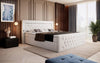 Elegantes Boxspringbett mit LED-Beleuchtung, USB-Anschluss und praktischem Stauraum