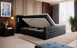 Lade das Bild in den Galerie-Viewer, Elegantes Boxspringbett mit LED-Beleuchtung, USB-Anschluss und praktischem Stauraum
