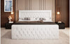 Elegantes Boxspringbett mit LED-Beleuchtung, USB-Anschluss und praktischem Stauraum