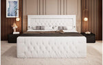 Lade das Bild in den Galerie-Viewer, Elegantes Boxspringbett mit LED-Beleuchtung, USB-Anschluss und praktischem Stauraum
