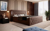Elegantes Boxspringbett mit LED-Beleuchtung, USB-Anschluss und praktischem Stauraum