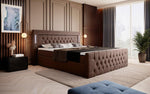 Lade das Bild in den Galerie-Viewer, Elegantes Boxspringbett mit LED-Beleuchtung, USB-Anschluss und praktischem Stauraum
