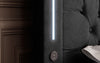 Elegantes Boxspringbett mit LED-Beleuchtung, USB-Anschluss und praktischem Stauraum
