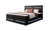 Luxuriöses Boxspringbett Evelyn mit Stauraum, LED-Beleuchtung & Kunstlederbezug für erholsamen Schlaf
