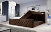 Luxuriöses Boxspringbett Gloria mit LED-Beleuchtung und Praktischem Stauraum – Samtbezug, Hoher Komfort
